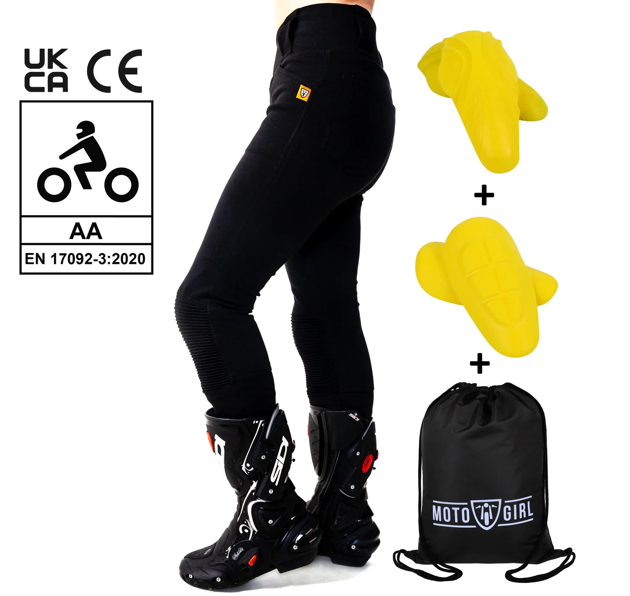 MotoGirl Ribbed Knee Leggings